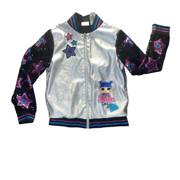 LOL Silver and Black Star Jacket Size 7/8 - Picture 1 of 10